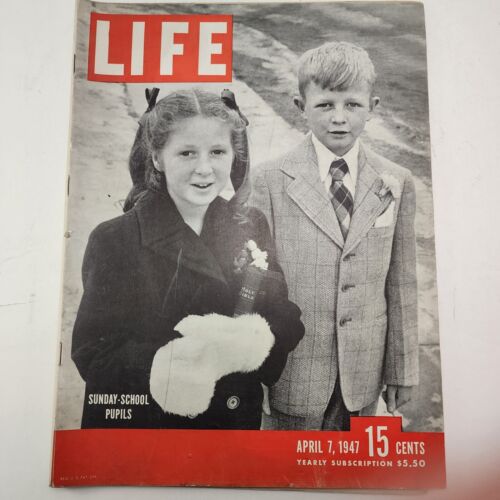 Life Magazine April 7 1947 West Hartford CT Sunday School Pupils plus FDR Family