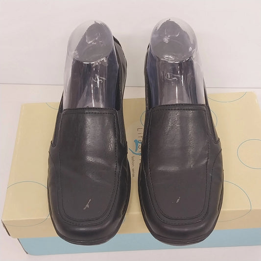 LifeStride Duke black wide width slip on loafers womens 8W