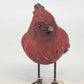 Vintage red cardinal porcelain bird figurine with black facial markings