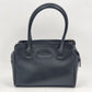 Liz Claiborne black faux leather satchel handbag with top handles
