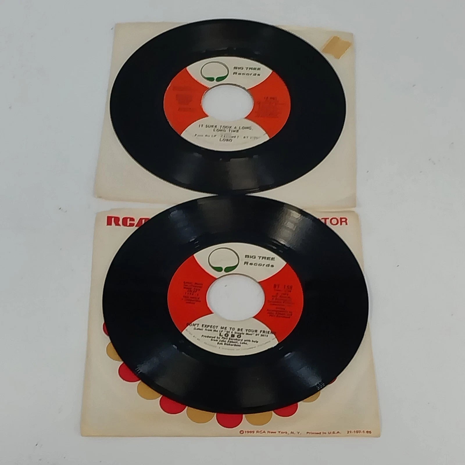 Lobo 45 RPM soft rock vinyl singles on Big Tree Records