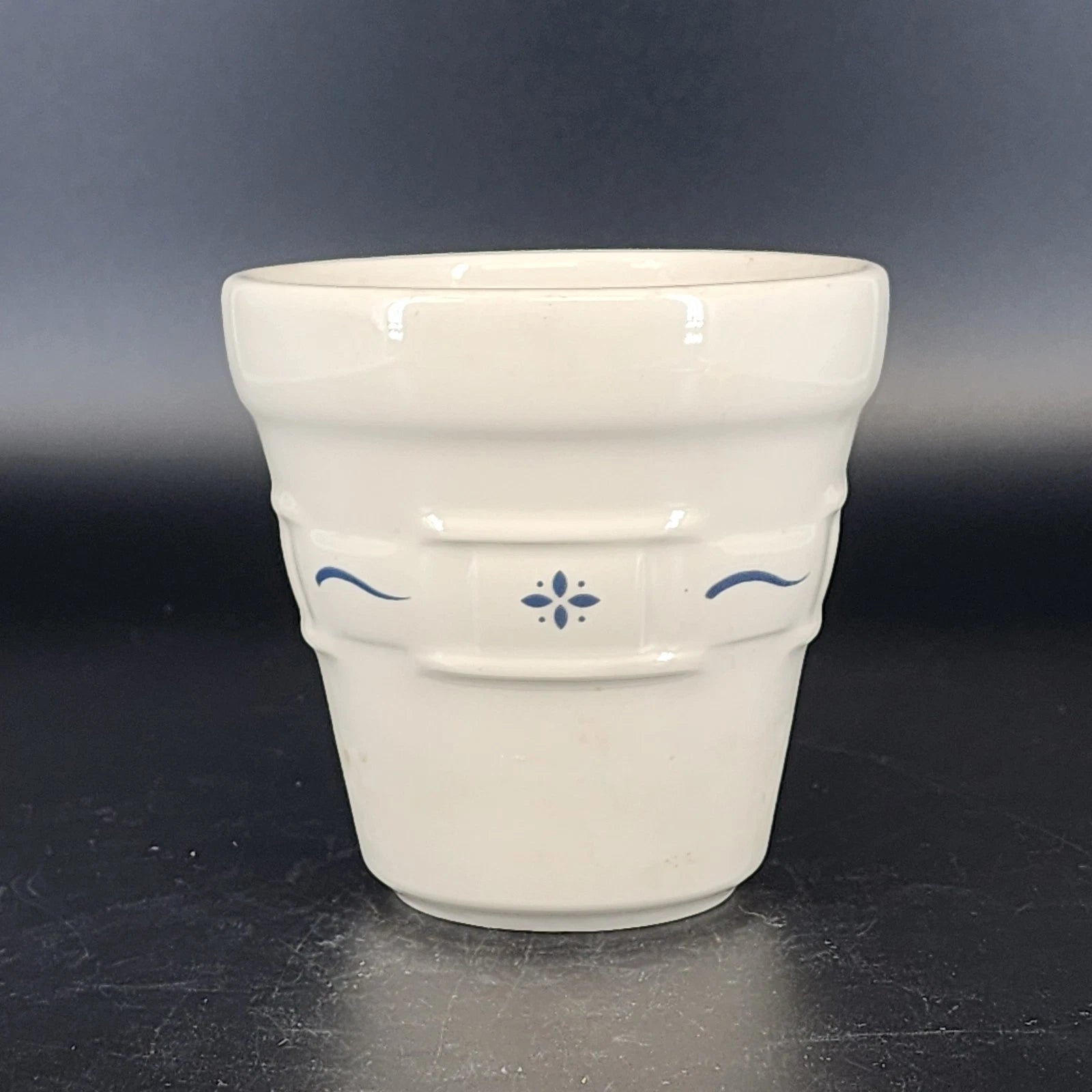 longaberger heritage blue flowerpot 4.5 pottery