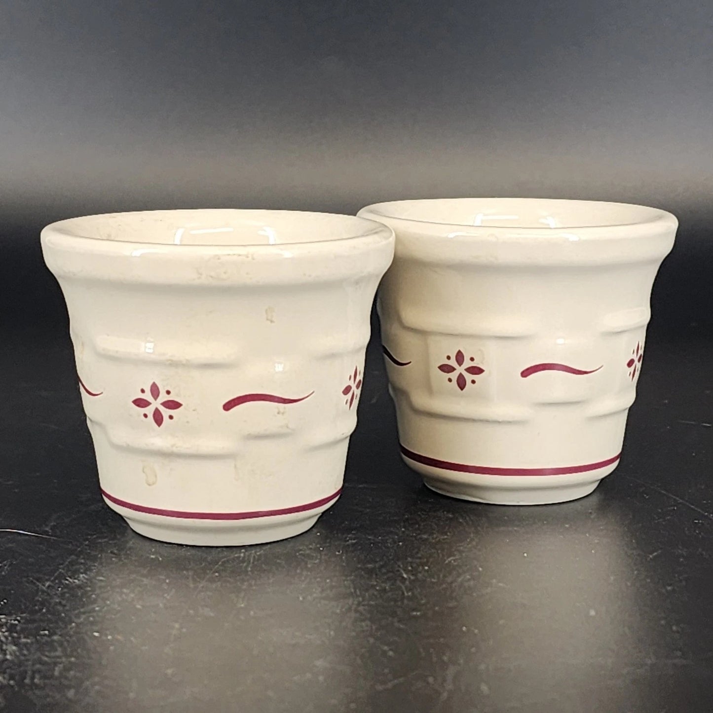 longaberger heritage red votive cups pottery set