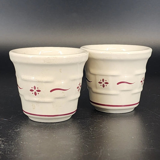 longaberger heritage red votive cups pottery set