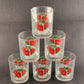 Set of 6 Luminarc Poinsettia Basket Christmas rocks glasses