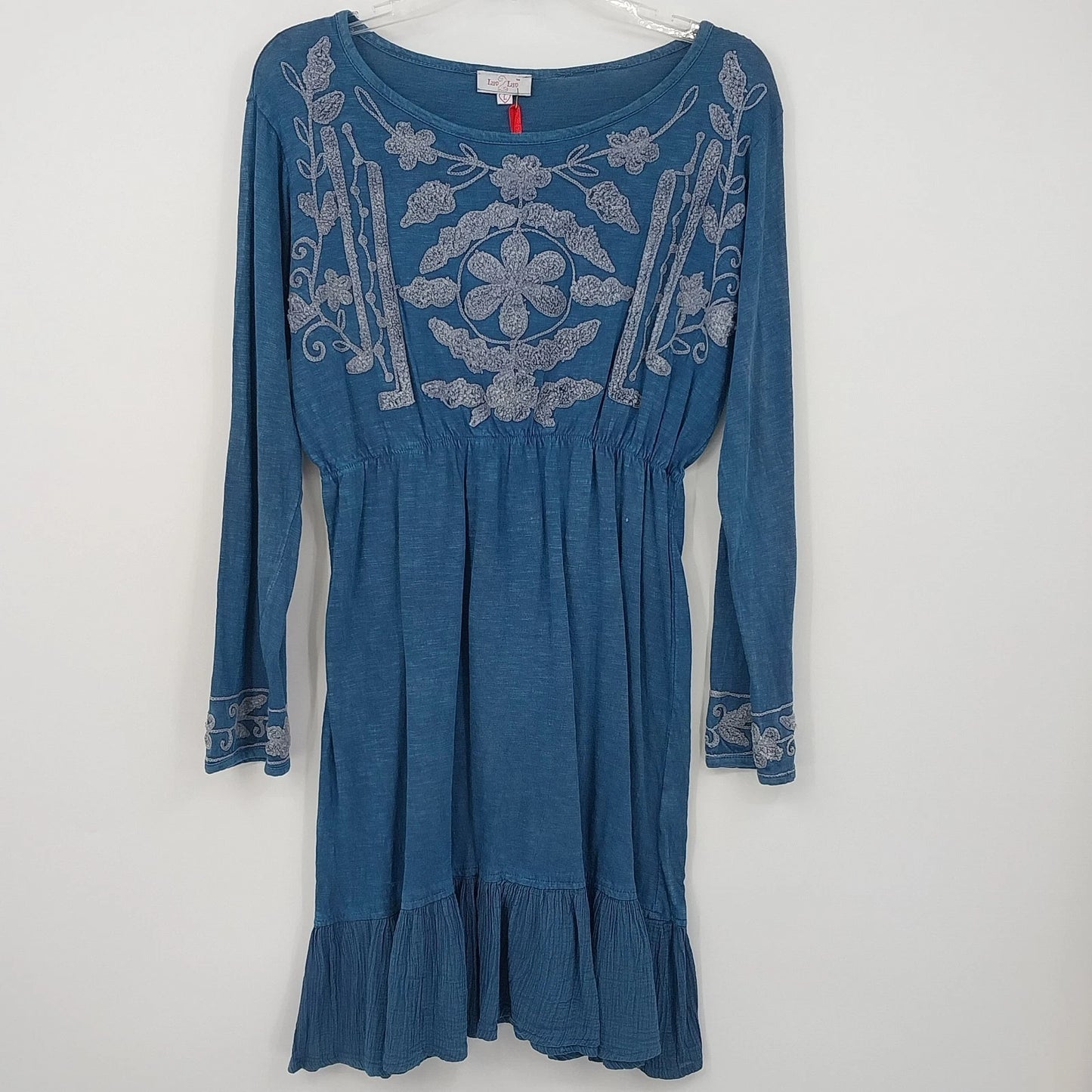 Blue Luv 2 Luv embroidered long sleeve kurti dress