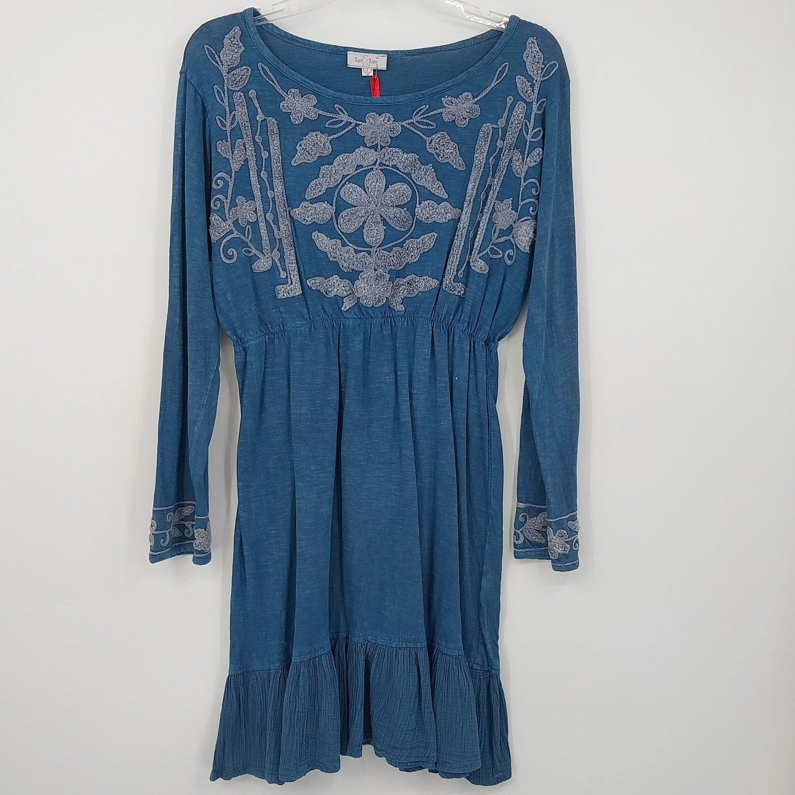 Blue Luv 2 Luv embroidered long sleeve kurti dress