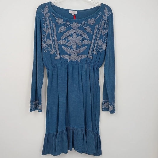 Blue Luv 2 Luv embroidered long sleeve kurti dress