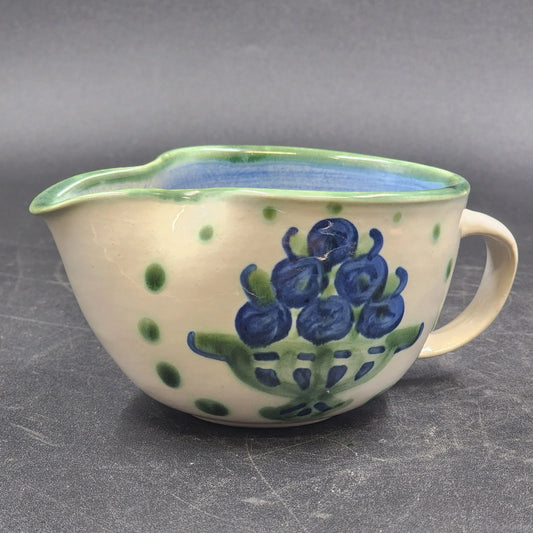 M.A. Hadley Blueberry Bouquet hand painted stoneware sauce boat