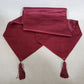 maroon table runner 72x13 tassels geometric swirl