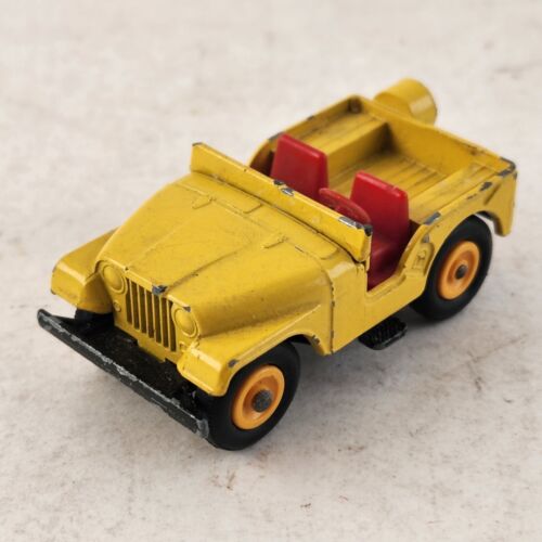 Vintage Matchbox Lesney No 72 yellow Jeep diecast toy