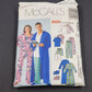 Vintage McCall's Crafts 4320 sewing pattern for unisex sleepwear in XS S M