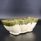 Vintage McCoy pottery rectangular planter with green drip glaze rim