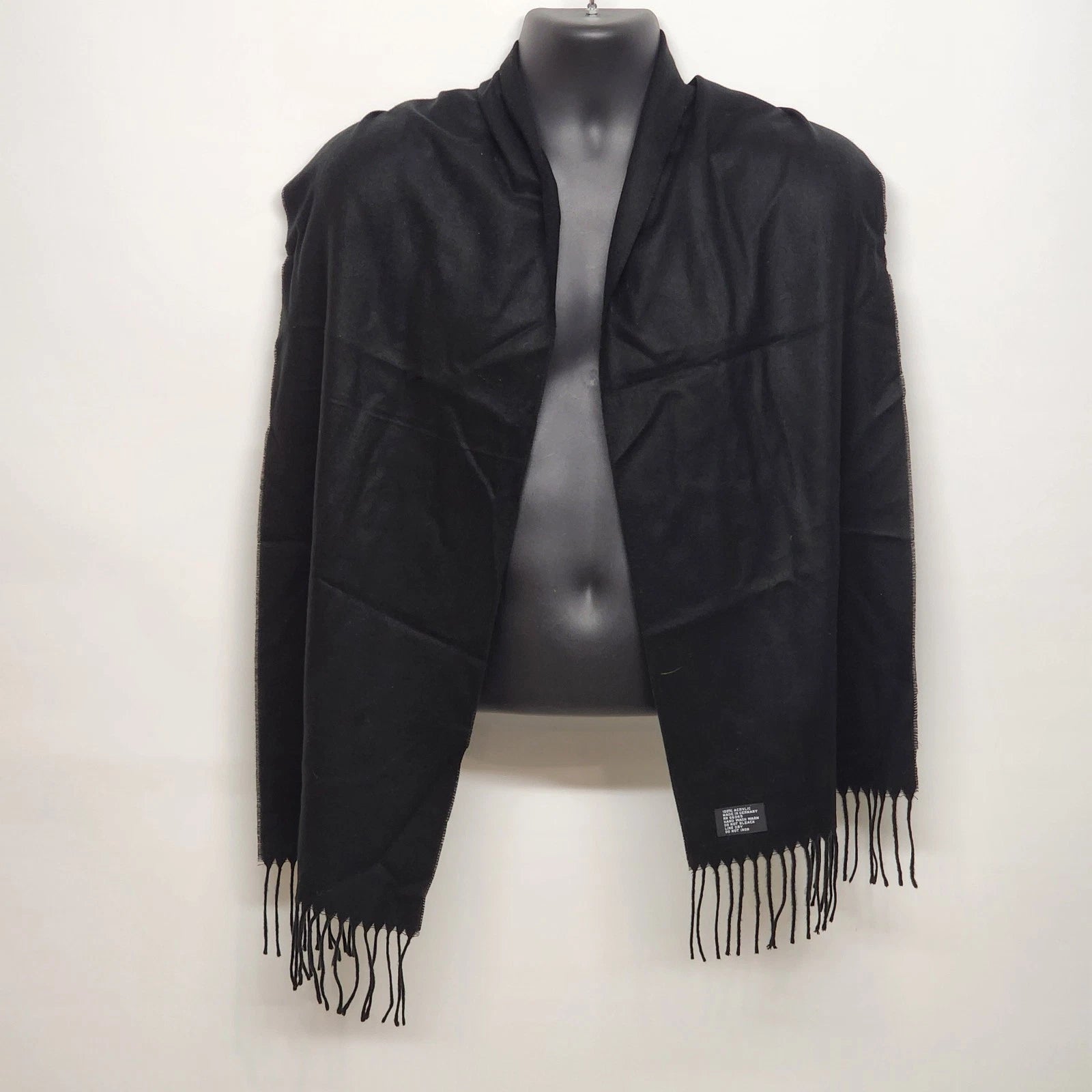 Men's black solid acrylic dress scarf made in Germany