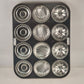 Metallic nonstick baking mold pan with shell donut and ball shapes