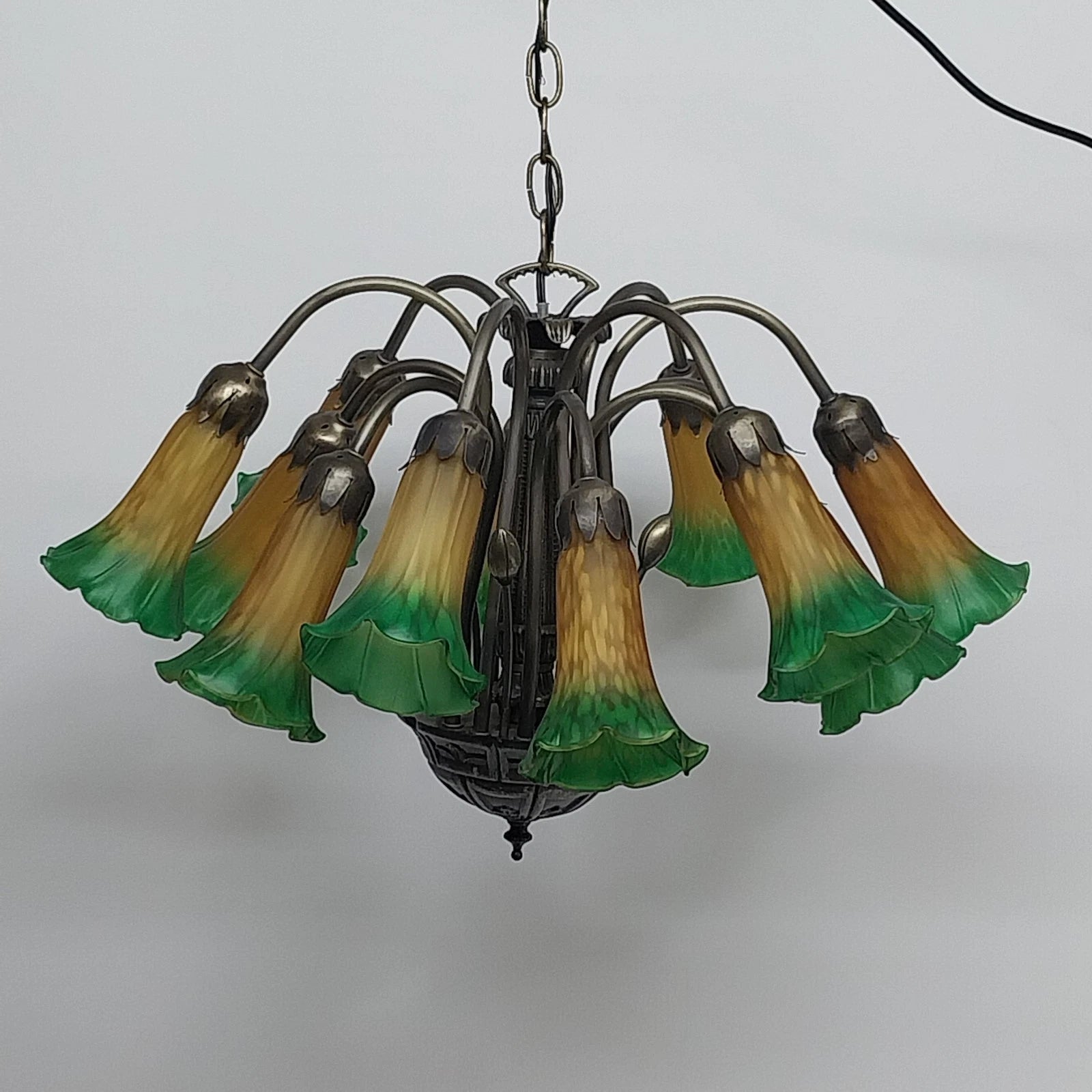 Meyda Tiffany pond lily stained glass chandelier