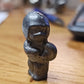 Mini pewter bear figurine dressed as football player holding ball