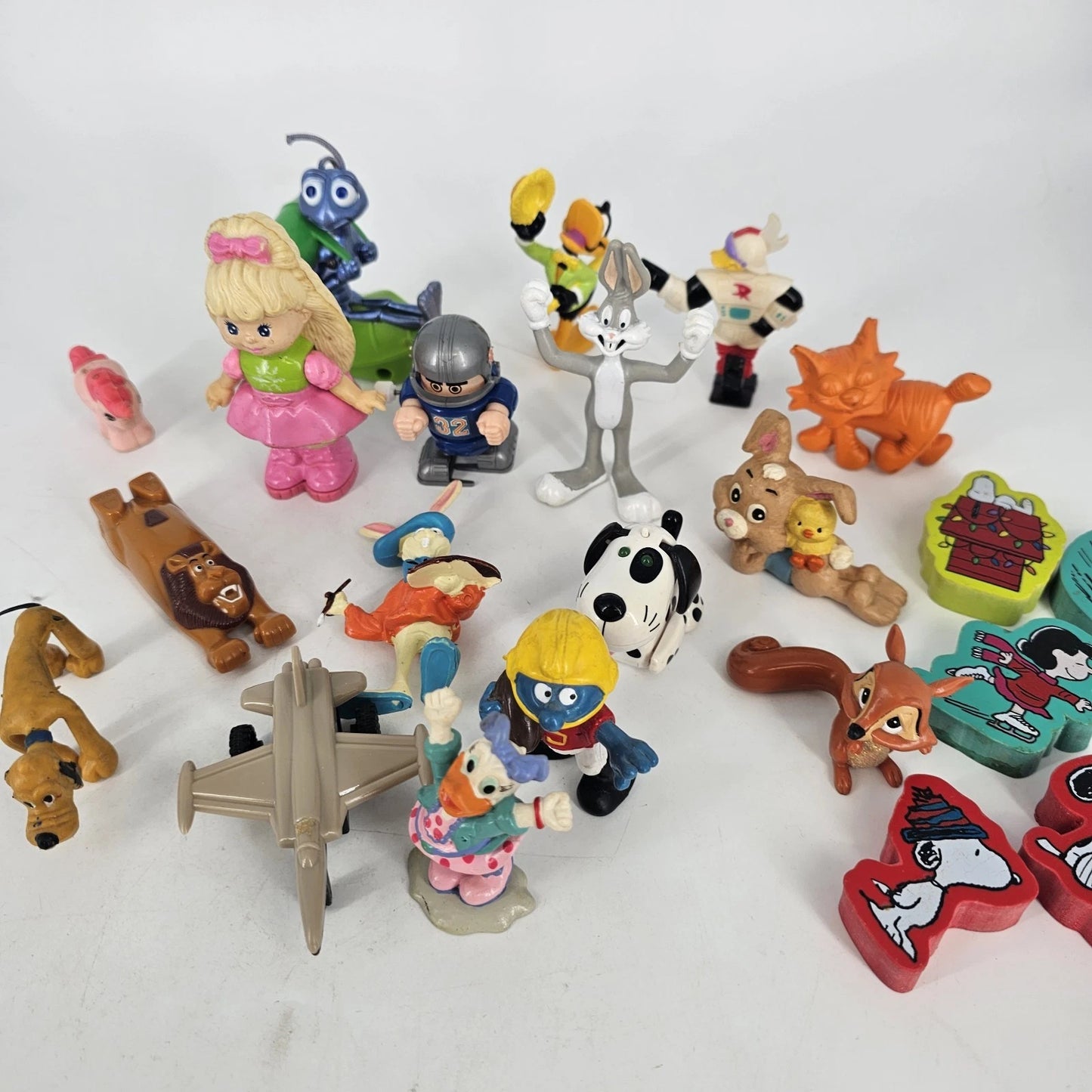 Mixed vintage mini toy lot Disney Peanuts Smurfs McDonalds figures