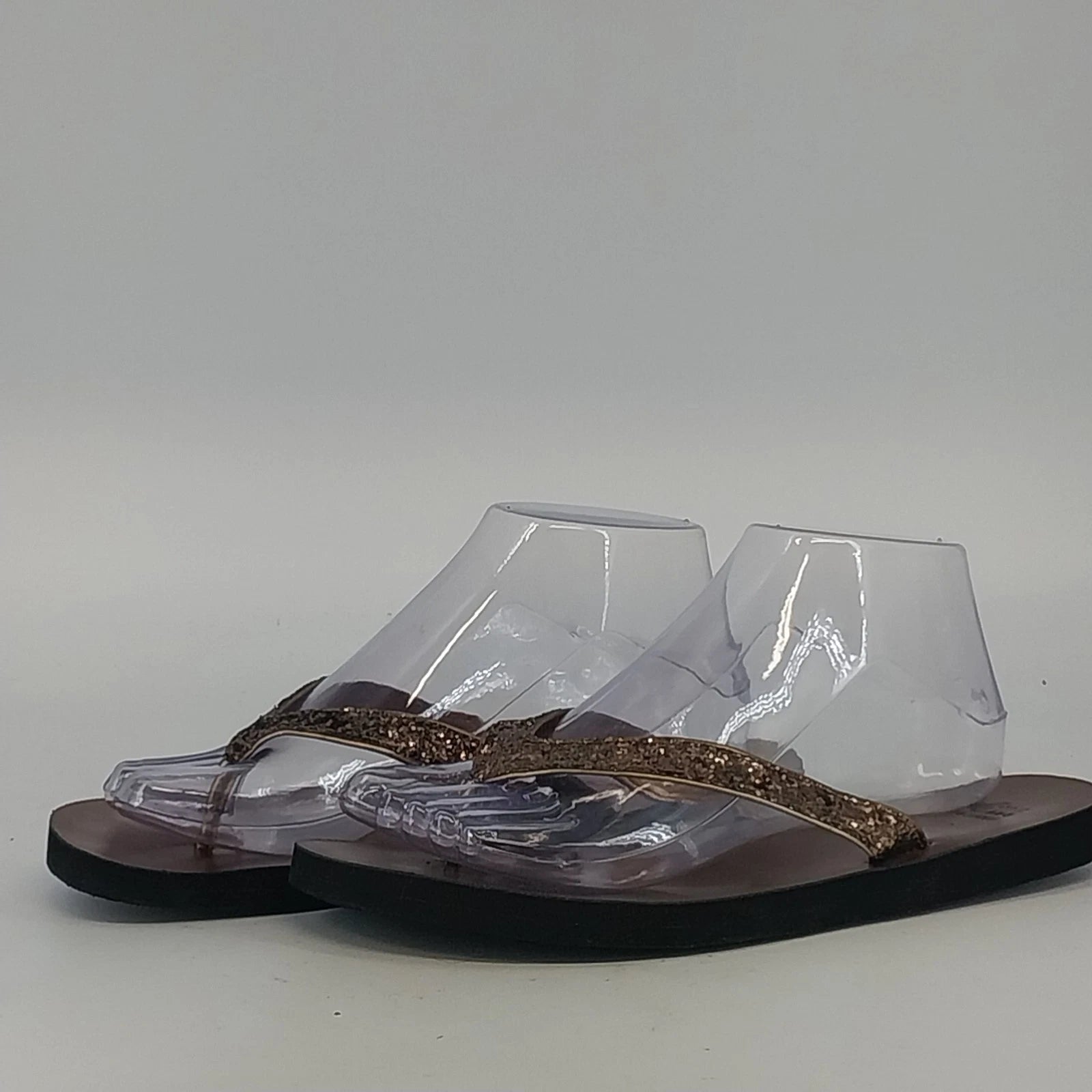 Montego Bay Club gold glitter flip flop sandals
