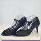 Mootsies Tootsies black satin strap heels for women