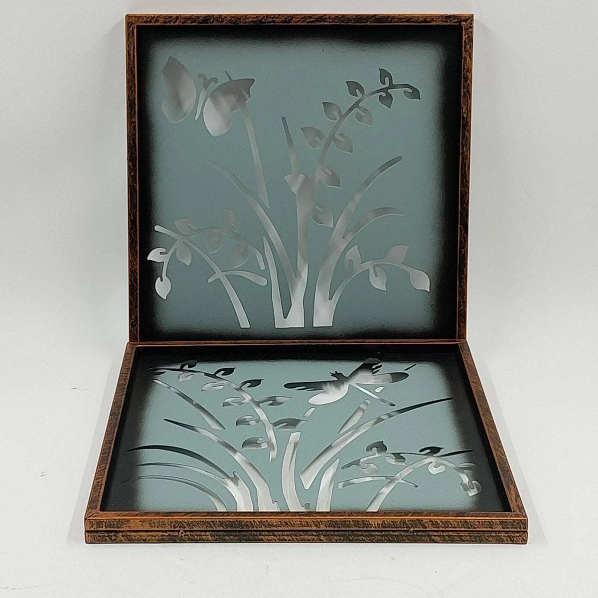 New View Design butterfly laser cut metal frosted glass wall art