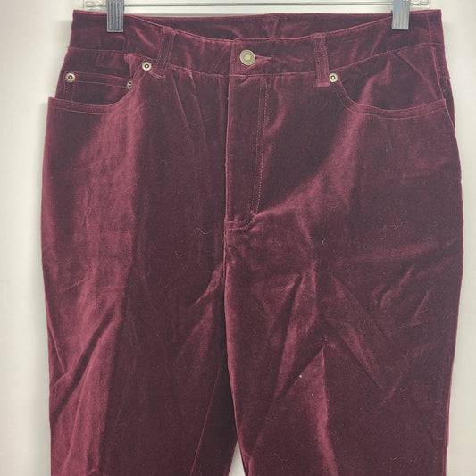 Newport News Jeanology maroon suede like stretch pants size 10 women
