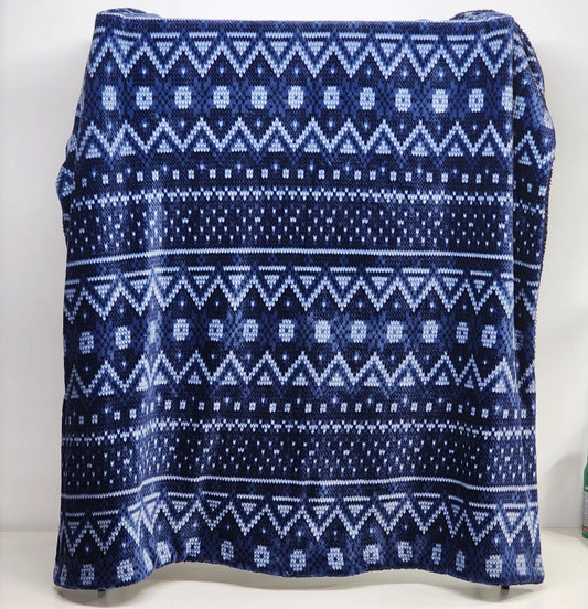 Blue and white Aztec style throw blanket by Northeast Outfitters