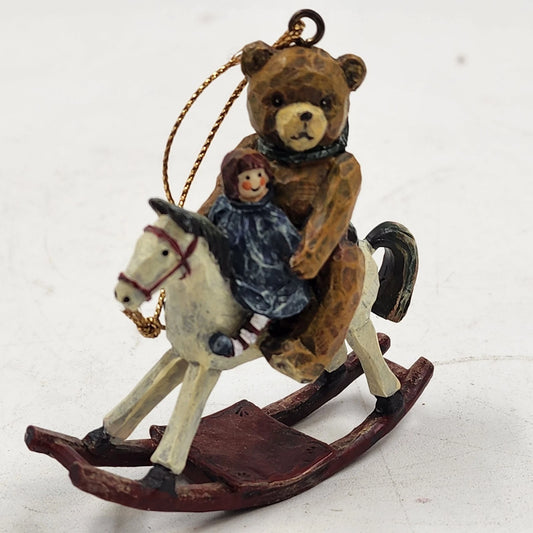 Old Glory Nita Showers rocking horse Christmas ornament from 1999
