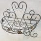 gray welded wire wall shelf basket leaf pattern