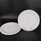 Vintage white milk glass dinner plates with swirl rim set of 3