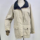 Pacific Trail womens beige jacket with navy blue trim and lining