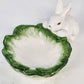 Vintage ceramic bunny and cabbage candy dish
