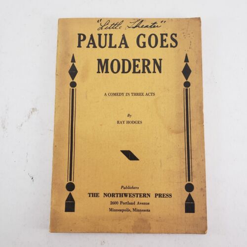 PAULA GOES MODERN 1933 Amateur Theatre Play Playbook A Comedy in Three Acts
