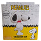 Peanuts Snoopy crochet kit with yarn hook and stuffing