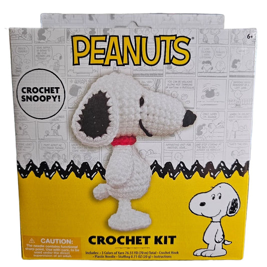 Peanuts Snoopy crochet kit with yarn hook and stuffing