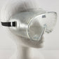 Black strap perforated safety goggles with clear anti fog polycarbonate lens