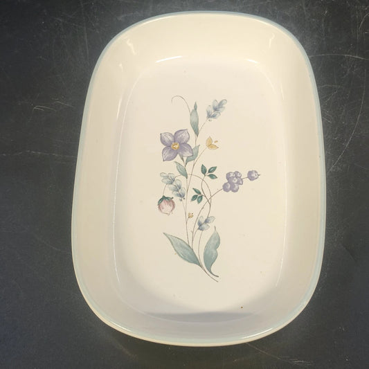 Vintage Pfaltzgraff April rectangular stoneware baker with floral design