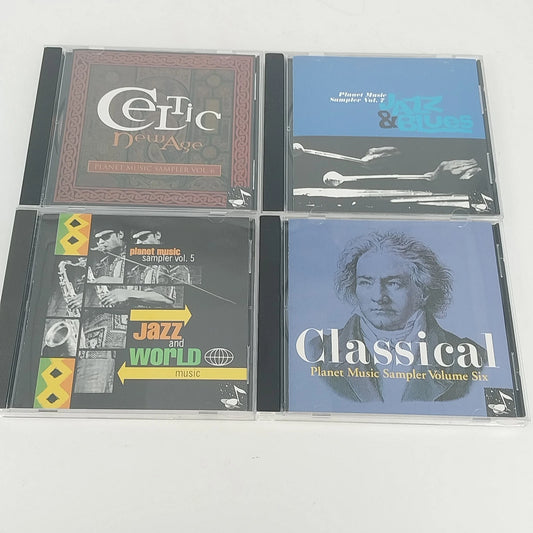 Planet Music Sampler lot of 4 CDs featuring various artists and genres