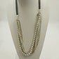 Plunder necklace with large faux pearls and silver tone chunky chain