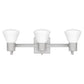 Quoizel brushed nickel 3 light LED vanity light fixture