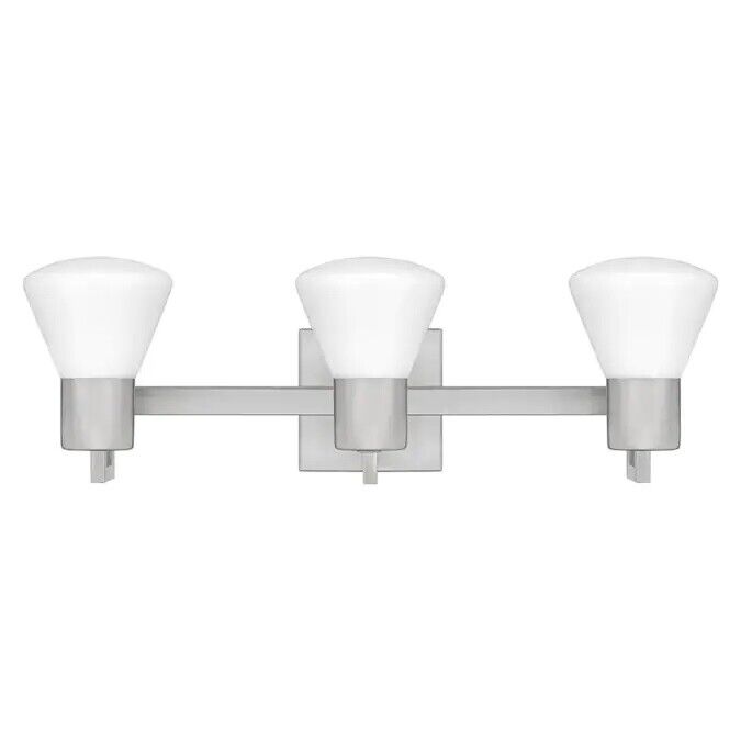 Quoizel brushed nickel 3 light LED vanity light fixture