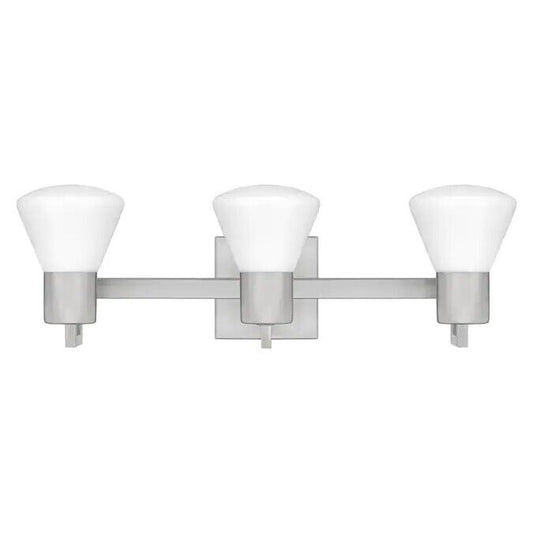 Quoizel brushed nickel 3 light LED vanity light fixture