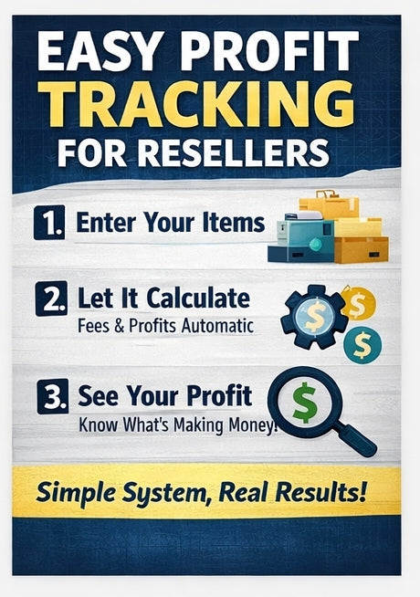 Reseller Inventory Spreadsheet with Profit Calculator Digital Download