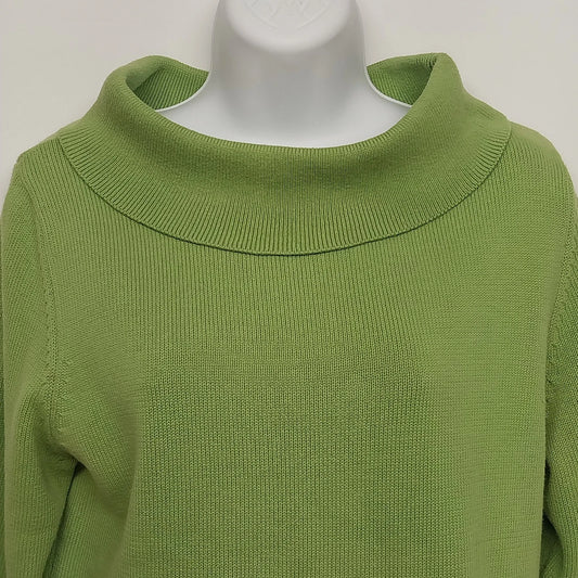 Raffaello Sport women's green cotton cowl neck sweater size large