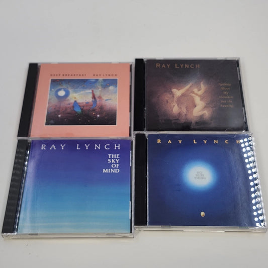 Ray Lynch 4-CD collection featuring Deep Breakfast, The Sky of Mind, No Blue Thing, and Nothing Above My Shoulders but the Evening