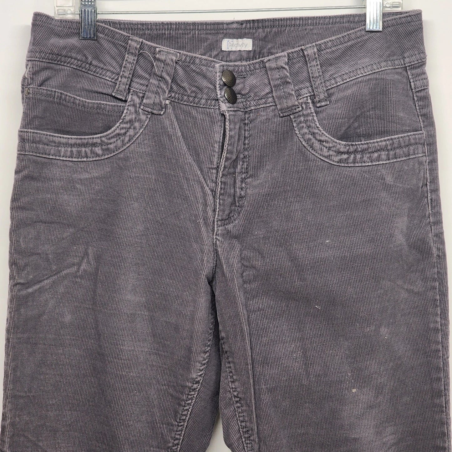 Grey corduroy bootcut flare pants for women