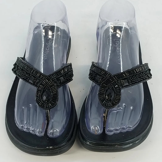 Relativity black rhinestone embellished women's sandals