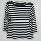 Relativity black and white striped boat neck women's top