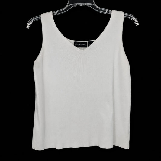 Relativity women's white rib knit cotton tank top with V-neck sleeveless design