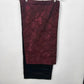 Reversible diamond quilted velvet table runner in maroon and black